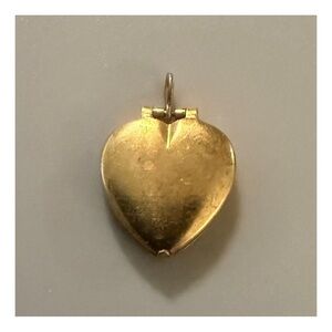 Vintage Dainty Brass Heart Locket Pendant, .75”
